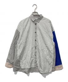 nagonstans（ナゴンスタンス）の古着「mix-hem shirt ストライプ」｜ブルー