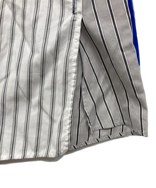 nagonstans（ナゴンスタンス）nagonstans (ナゴンスタンス) mix-hem shirt ストライプ ブルー サイズ:Ｍの古着・服飾アイテム