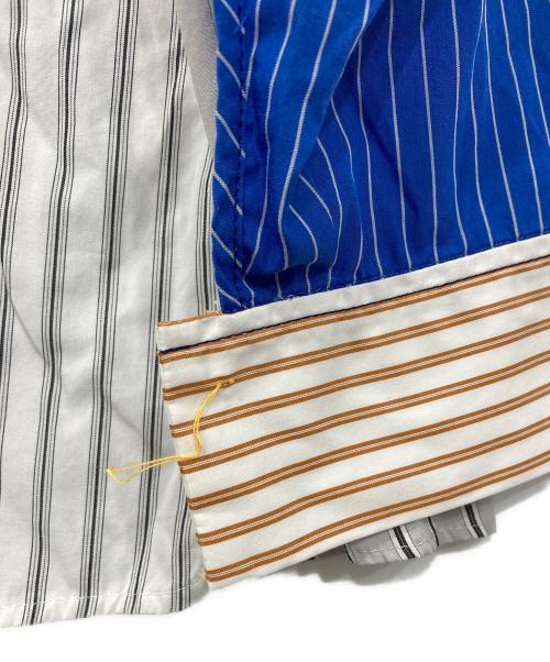 nagonstans（ナゴンスタンス）nagonstans (ナゴンスタンス) mix-hem shirt ストライプ ブルー サイズ:Ｍの古着・服飾アイテム