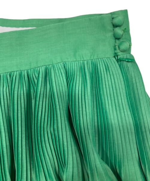 Mame Kurogouchi（マメクロゴウチ）Mame Kurogouchi (マメクロゴウチ) シルクコットンプリーツスカート グリーン サイズ:1の古着・服飾アイテム