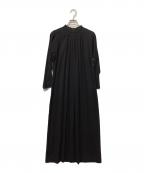 evam evaエヴァムエヴァ）の古着「コットンダブルスタンドカラー ワンピース」｜ブラック