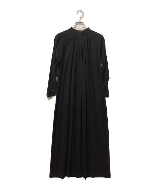 evam eva（エヴァムエヴァ）evam eva (エヴァムエヴァ) コットンダブルスタンドカラー ワンピース ブラック サイズ:1の古着・服飾アイテム