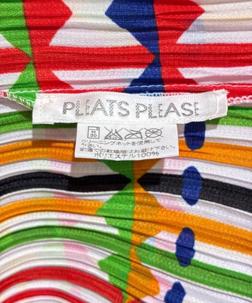 PLEATS PLEASE（プリーツプリーズ）PLEATS PLEASE (プリーツプリーズ) 総柄ノースリーブプリーツブラウス マルチカラー サイズ:3の古着・服飾アイテム