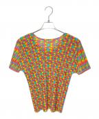 PLEATS PLEASEプリーツプリーズ）の古着「幾何学模様プリーツカットソー」｜マルチカラー