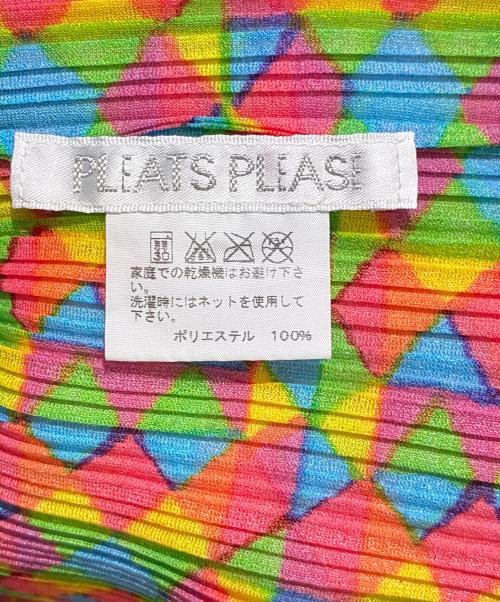 PLEATS PLEASE（プリーツプリーズ）PLEATS PLEASE (プリーツプリーズ) 幾何学模様プリーツカットソー マルチカラー サイズ:3の古着・服飾アイテム
