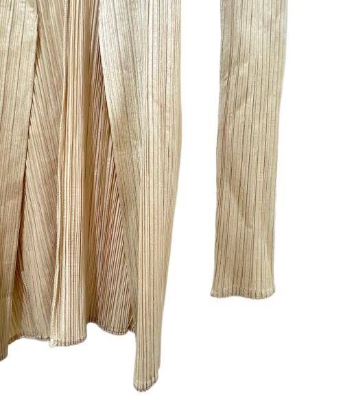 PLEATS PLEASE（プリーツプリーズ）PLEATS PLEASE (プリーツプリーズ) プリーツカーディガン ベージュ サイズ:4の古着・服飾アイテム