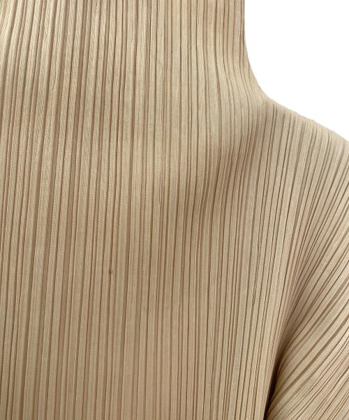 PLEATS PLEASE（プリーツプリーズ）PLEATS PLEASE (プリーツプリーズ) ハイネックプリーツブラウス ベージュ サイズ:4の古着・服飾アイテム