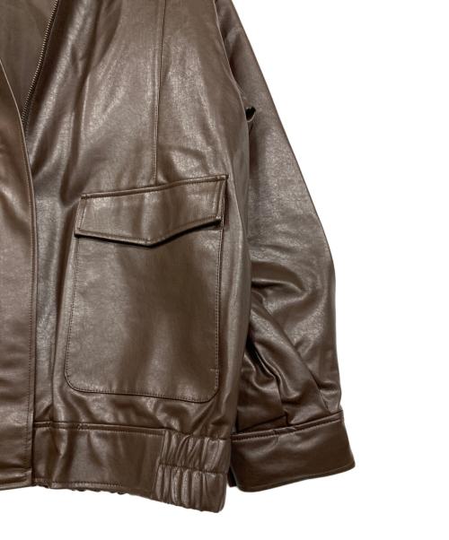 eL JEANASIS（エル ジーナシス）eL JEANASIS (エル ジーナシス) フェイクレザーブルゾン ブラウン サイズ:Fの古着・服飾アイテム