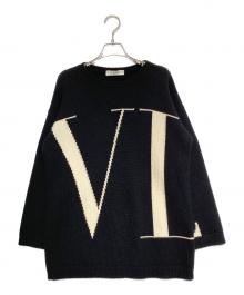 VALENTINO（ヴァレンティノ）の古着「カシミヤロゴニット」｜ブラック