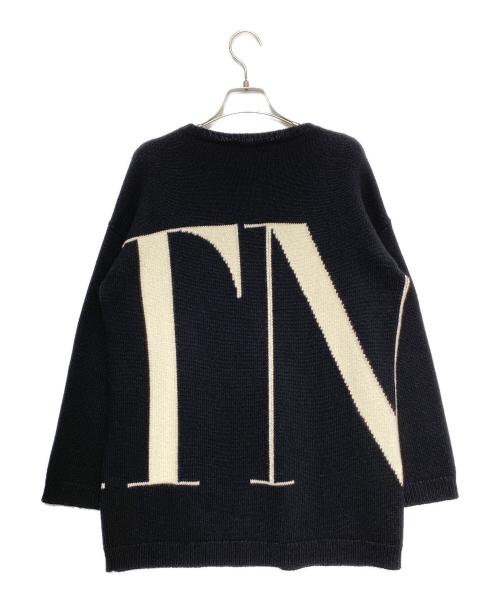 VALENTINO（ヴァレンティノ）VALENTINO (ヴァレンティノ) カシミヤロゴニット ブラック サイズ:Sの古着・服飾アイテム