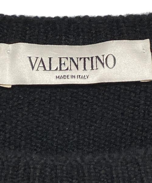 VALENTINO（ヴァレンティノ）VALENTINO (ヴァレンティノ) カシミヤロゴニット ブラック サイズ:Sの古着・服飾アイテム