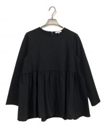 YORI（ヨリ）の古着「ソフト裏起毛フリルブラウス」｜ネイビー