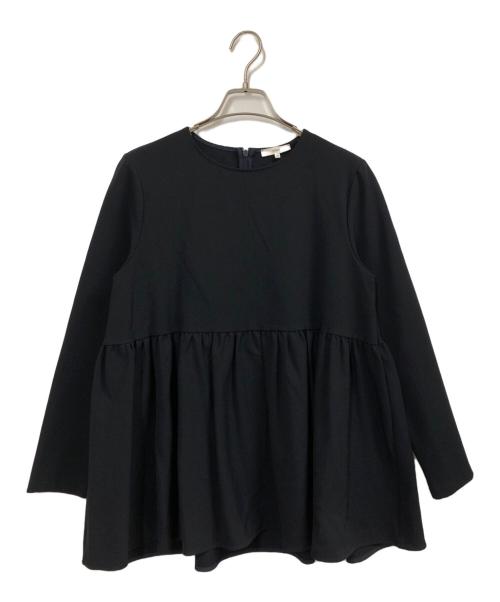 YORI（ヨリ）YORI (ヨリ) ソフト裏起毛フリルブラウス ネイビー サイズ:36の古着・服飾アイテム