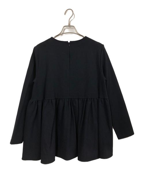 YORI（ヨリ）YORI (ヨリ) ソフト裏起毛フリルブラウス ネイビー サイズ:36の古着・服飾アイテム