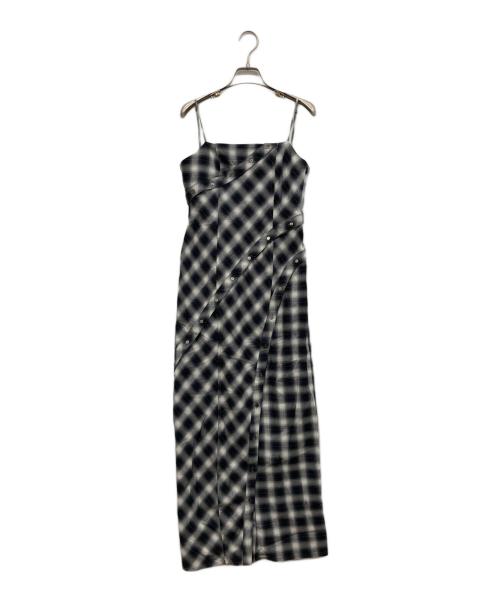 MAISON SPECIAL（メゾンスペシャル）MAISON SPECIAL (メゾンスペシャル) Button Slit Checkered Camisole Maxidresses ネイビー サイズ:36の古着・服飾アイテム