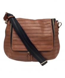 ANYA HINDMARCH（アニヤ・ハインドマーチ）の古着「2WAYバッグ/カットワーク マキシジップ サッチェル」｜ブラウン