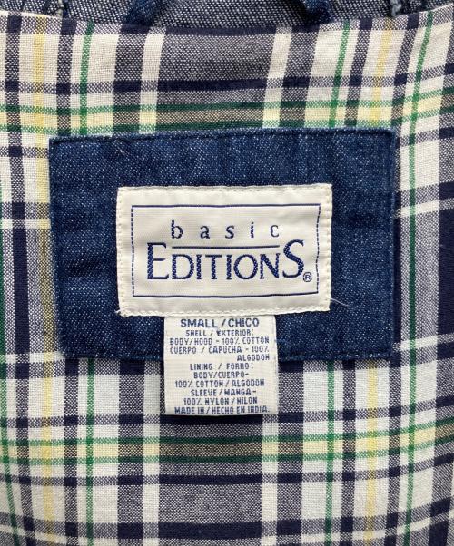 basic EDITIONS（ベーシック エディション）basic EDITIONS (ベーシック エディション) デニムフーデッドコート インディゴ サイズ:Sの古着・服飾アイテム
