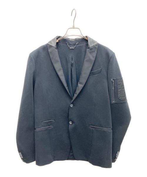 DIESEL（ディーゼル）DIESEL (ディーゼル) レザーコンビテーラードジャケット ネイビー サイズ:SIZESの古着・服飾アイテム