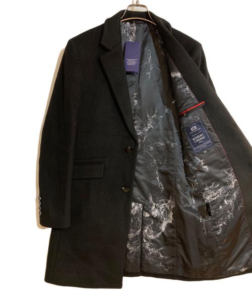 ROBERT CAVANI（ロベルトカバーニ）ROBERT CAVANI (ロベルトカバーニ) 総柄ライニングカシミヤコート ブラック サイズ:50の古着・服飾アイテム