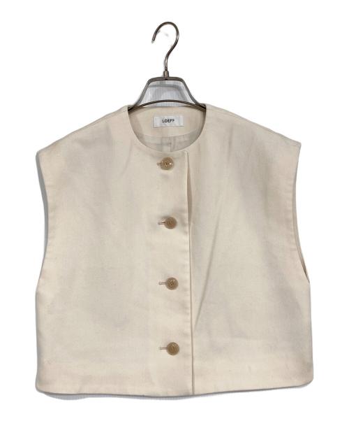 LOEFF（ロエフ）LOEFF (ロエフ) CVLY ツイル ショート ベスト アイボリー サイズ:1の古着・服飾アイテム