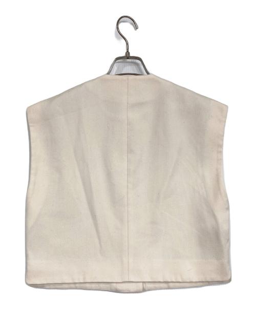 LOEFF（ロエフ）LOEFF (ロエフ) CVLY ツイル ショート ベスト アイボリー サイズ:1の古着・服飾アイテム