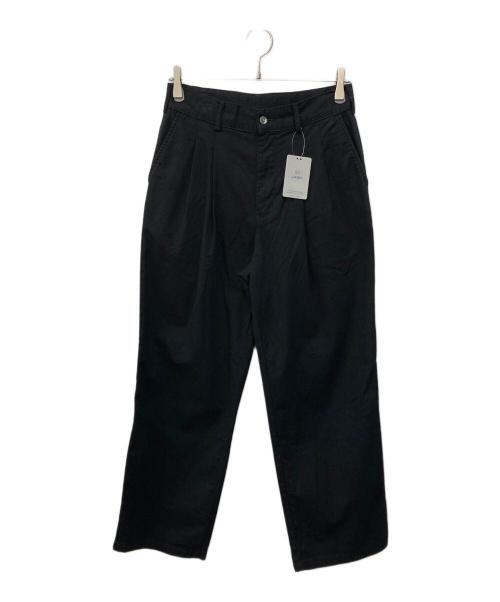 caqu（サキュウ）caqu (サキュウ) two tuck chino II ブラック サイズ:SIZE 2の古着・服飾アイテム