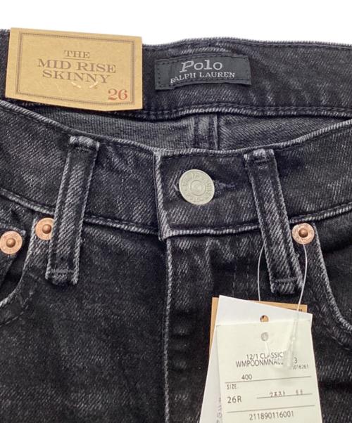 POLO RALPH LAUREN（ポロ・ラルフローレン）POLO RALPH LAUREN (ポロ・ラルフローレン) ハイライズ テーパード フィット ジーンズ ブラック サイズ:26の古着・服飾アイテム