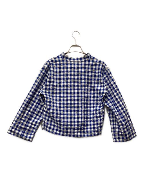 POLO RALPH LAUREN（ポロ・ラルフローレン）POLO RALPH LAUREN (ポロ・ラルフローレン) クロップドブラウス ブルー サイズ:XSの古着・服飾アイテム