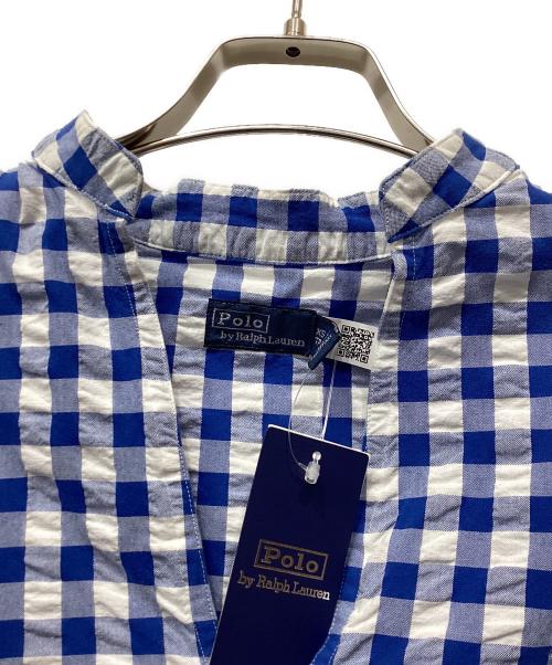POLO RALPH LAUREN（ポロ・ラルフローレン）POLO RALPH LAUREN (ポロ・ラルフローレン) クロップドブラウス ブルー サイズ:XSの古着・服飾アイテム