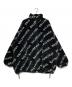 BALENCIAGA（バレンシアガ）の古着「ロゴ総柄ボアフェイクファーオーバーサイズジャケット」｜ブラック