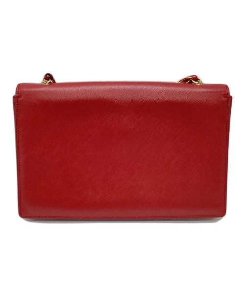 Salvatore Ferragamo（サルヴァトーレ フェラガモ）Salvatore Ferragamo (サルヴァトーレ フェラガモ) ヴァラリボンチェーンショルダーバッグ レッドの古着・服飾アイテム