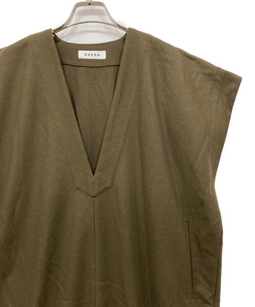 SACRA（サクラ）SACRA (サクラ) HIGH COUNT MELTON OP カーキ サイズ:Free 未使用品の古着・服飾アイテム