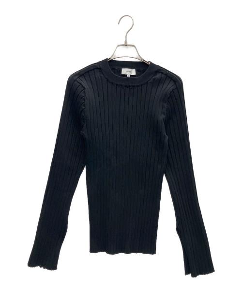 HYKE（ハイク）HYKE (ハイク) リブクルーネックニット ブラック サイズ:SIZE1の古着・服飾アイテム