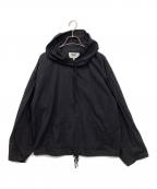 MM6 Maison Margielaエムエムシックスメゾンマルジェラ）の古着「プルオーバーパーカー/Pullover with kangaroo pocket」｜ブラック