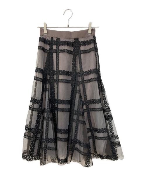 Snidel（スナイデル）Snidel (スナイデル) チュールエンブロイダリースカート ベージュ サイズ:SIZE 0の古着・服飾アイテム