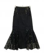 Lily Brownリリーブラウン）の古着「スイッチングレースマーメイドスカート」｜ブラック
