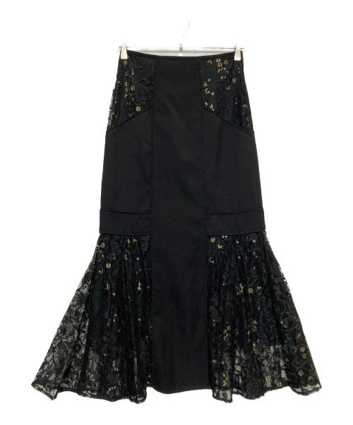 Lily Brown（リリーブラウン）Lily Brown (リリーブラウン) スイッチングレースマーメイドスカート ブラック サイズ:SIZE 0の古着・服飾アイテム