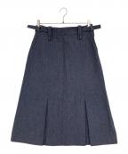 MHLエムエイチエル）の古着「ウール混スカート」｜ネイビー