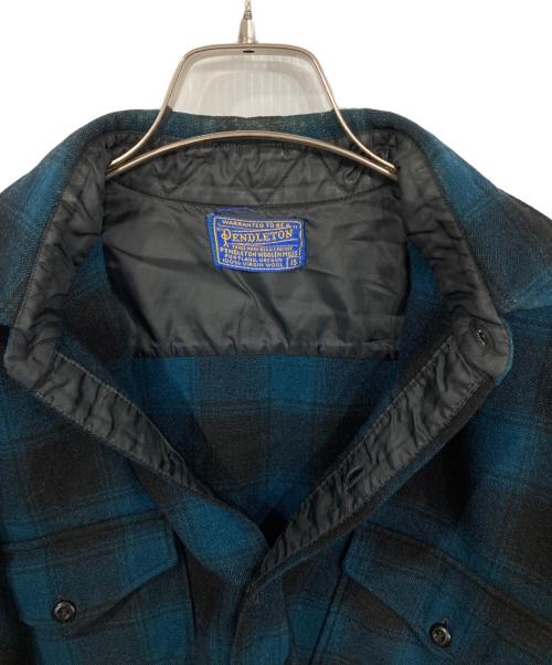 PENDLETON（ペンドルトン）PENDLETON (ペンドルトン) 50s チェックシャツ ネイビー×ブラック サイズ:15の古着・服飾アイテム