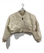 Snidel×ALPHAスナイデル×アルファ）の古着「リバーシブルMA-1  ショート丈アウター　アウター」｜ベージュ