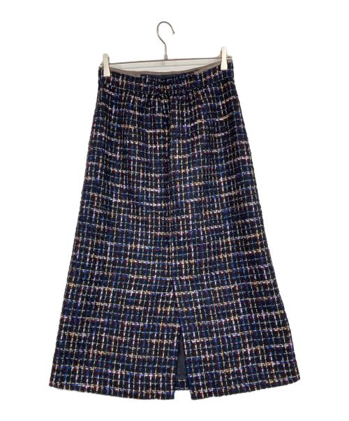 any Sis（エニィスィス）any SiS (エニィスィス) ビットポイントツイーディスカート ネイビー サイズ:3の古着・服飾アイテム