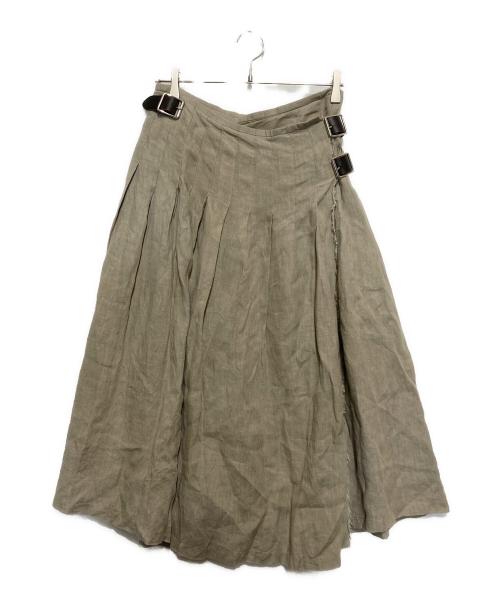 O'NEIL OF DUBLIN（オニールオブダブリン）O'NEIL OF DUBLIN (オニールオブダブリン) リネンラップスカート ベージュ サイズ:XSの古着・服飾アイテム