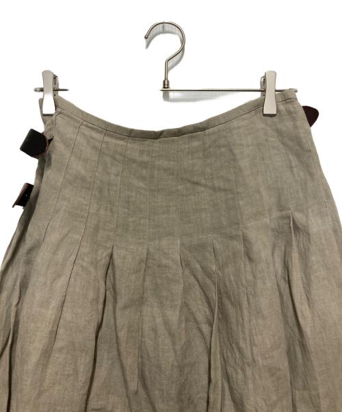 O'NEIL OF DUBLIN（オニールオブダブリン）O'NEIL OF DUBLIN (オニールオブダブリン) リネンラップスカート ベージュ サイズ:XSの古着・服飾アイテム