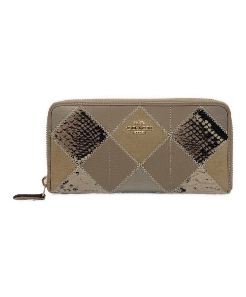 COACH（コーチ）COACH (コーチ) ラウンドファスナー財布 ベージュの古着・服飾アイテム