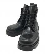 BOTTEGA VENETAボッテガベネタ）の古着「レースアップラバーブーツ」｜ブラック