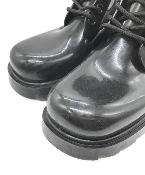 BOTTEGA VENETA（ボッテガベネタ）BOTTEGA VENETA (ボッテガベネタ) レースアップラバーブーツ ブラック サイズ:37の古着・服飾アイテム
