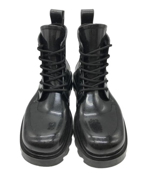 BOTTEGA VENETA（ボッテガベネタ）BOTTEGA VENETA (ボッテガベネタ) レースアップラバーブーツ ブラック サイズ:37の古着・服飾アイテム