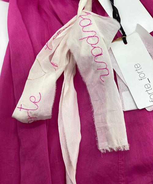 forte forte（フォルテ・フォルテ）forte forte (フォルテ・フォルテ) コットンシルクスカート ピンク サイズ:Freeの古着・服飾アイテム