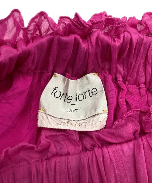 forte forte（フォルテ・フォルテ）forte forte (フォルテ・フォルテ) コットンシルクスカート ピンク サイズ:Freeの古着・服飾アイテム
