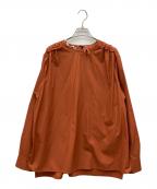 MARNIマルニ）の古着「コットンポプリンギャザーショルダーブラウス」｜ブラウン